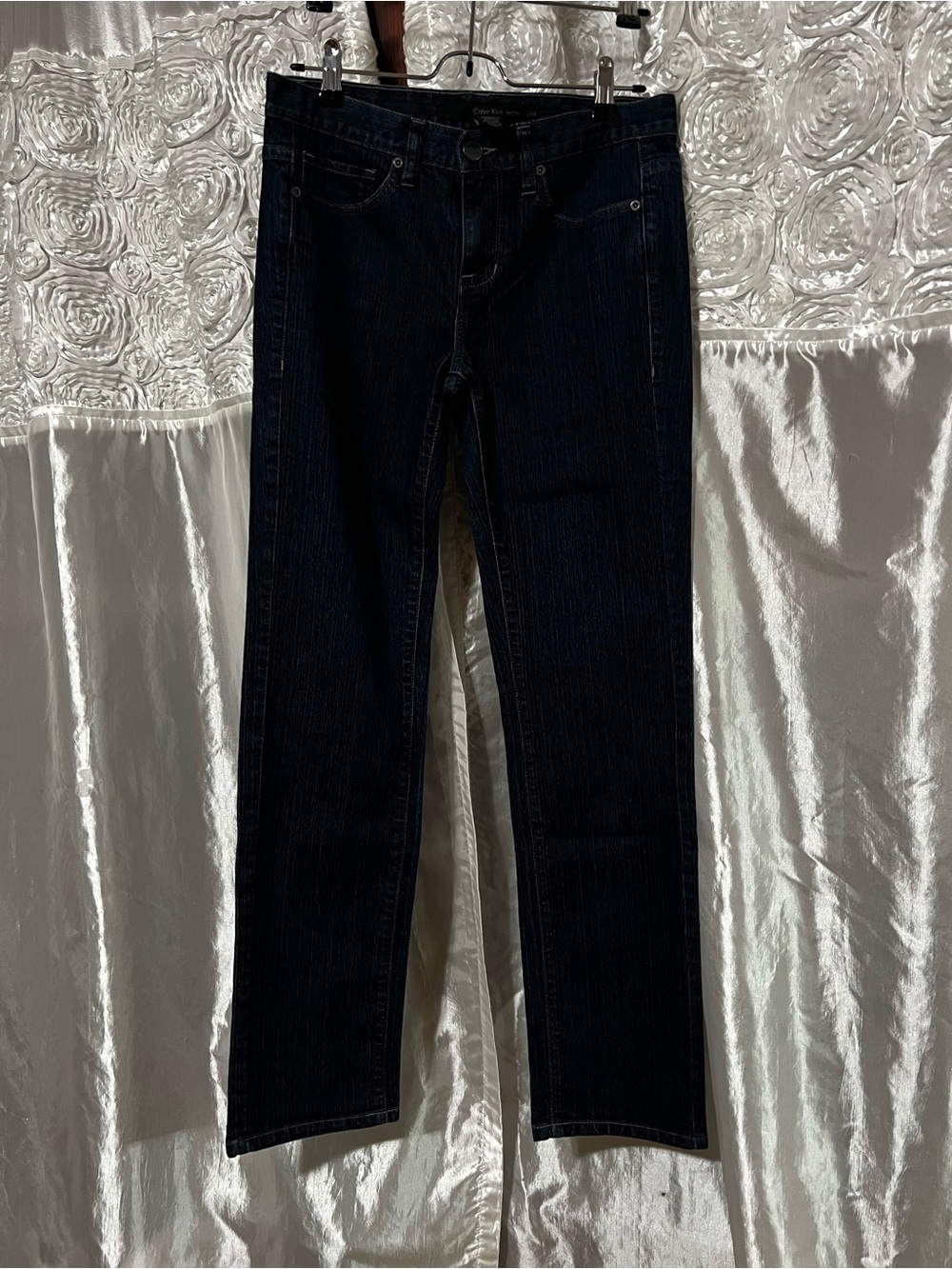 Calvin Klein Jeans Women's Straight Leg Dark Blue Jeans